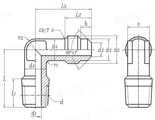 Q  654B 擴口式錐螺紋直角管接頭體