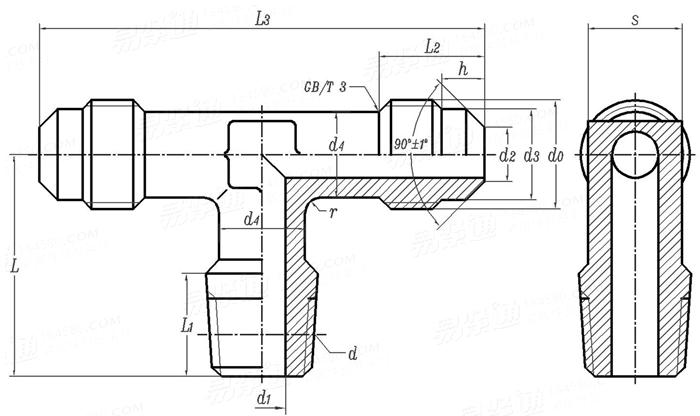 Q  656B 擴口式錐螺紋三通管接頭體