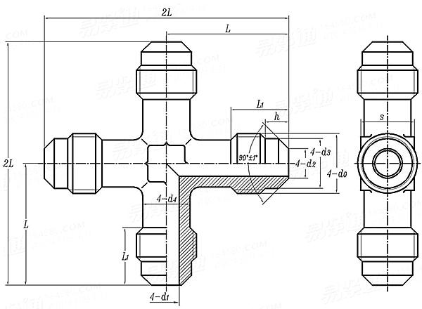 Q  658B 擴口式四通接頭體