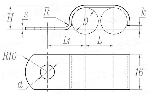 Q  685 一端固定式雙管夾片 (d=6.5)