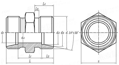 Q  803B 卡套式直通接頭體