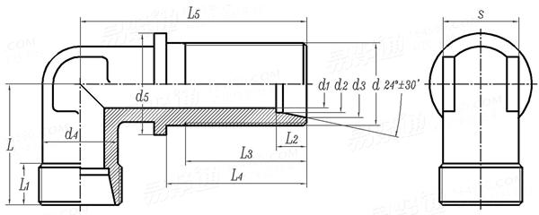 Q  814B 卡套式過闆彎通接頭體