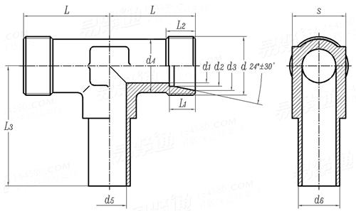 Q  816B 卡套式組合三通接頭體