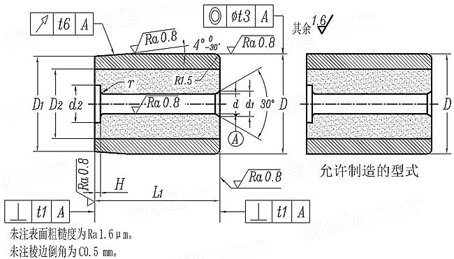 JB /T 4209.5 - 2014 六角头螺栓冷镦模-标准杆凹模 B型 (适用于GB5780、GB5782、GB5785)