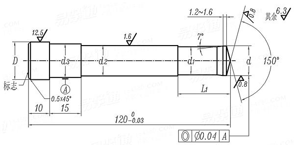 JB /T 4210.21 - 1996 冷镦六角螺母模具 冲孔冲头 D型 (适用于GB6171、GB6176)
