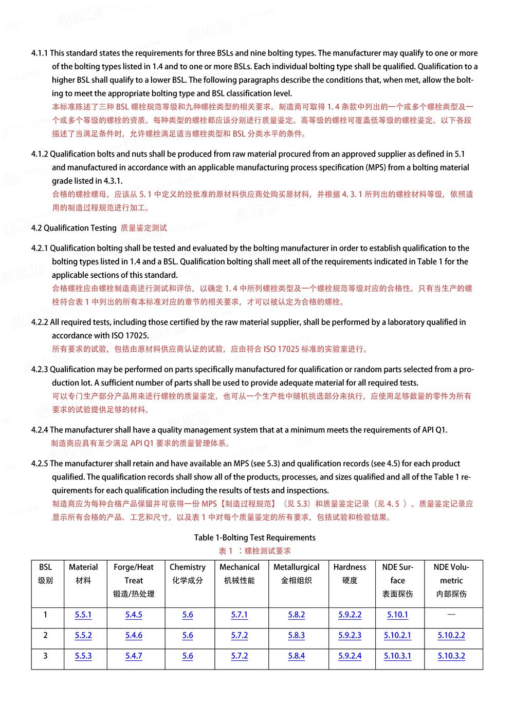  API 20E - 2017 用于石油和天然气工业的合金和碳钢螺栓规范
