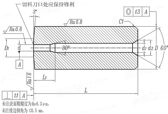 JB /T 4208.3 - 2014 冷镦模具通用件-切料模 A型 (适用于GB67、GB68、GB69、GB818、GB820)