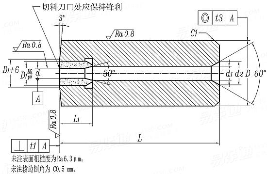JB /T 4208.3 - 2014 冷镦模具通用件-切料模 B2型（适用GB5782、GB5783、GB5784、GB70.1）