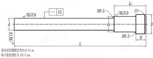 JB /T 4208.5 - 2014 冷镦模具通用件-顶料杆 C1型 (适用GB5780、GB5781、GB5782、GB5783、GB5784、GB5785、GB5786、GB70.1)
