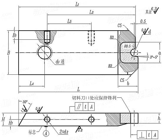 JB /T 4208.5 - 1996 冷镦模具通用件-切料刀 E型 (适用于GB6170、GB6171、GB6175)