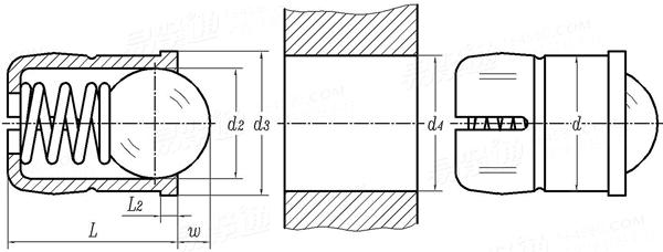 YJT  19069 彈簧銷 - 擠壓型，帶滾珠