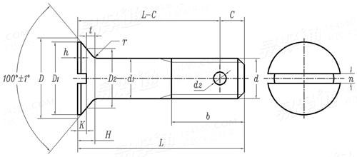 GJB  3371 (/48~/56) - 1998 100°沉頭螺栓