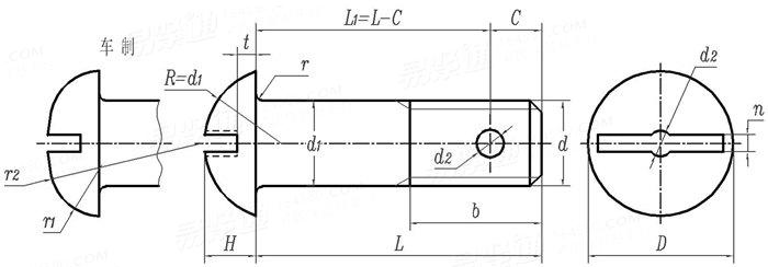 GJB  3371 (/70~/76) - 1998 半圆头螺栓