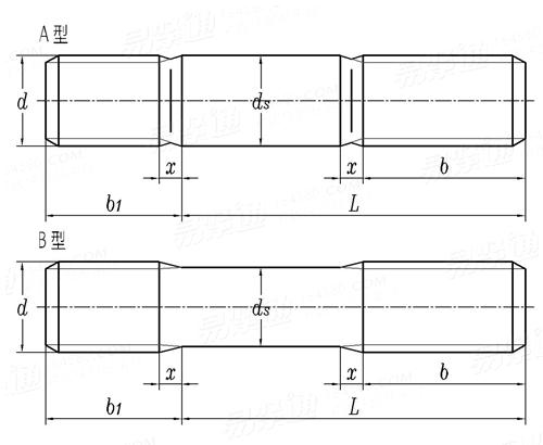 NF E 25-135 - 1986 双头螺柱 (b1=1d, 1.25d 或 2d)