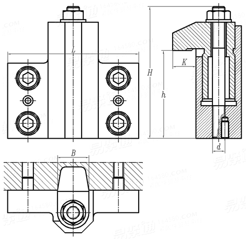 GB /T 2200 - 1991 機床夾具零件及部件 - 側面鉤形壓闆（組合）