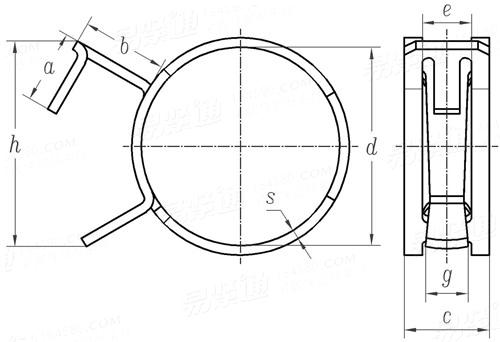 DIN  3021-1 (A) - 1999 彈簧卡箍 軟管夾 A型（c=12mm）