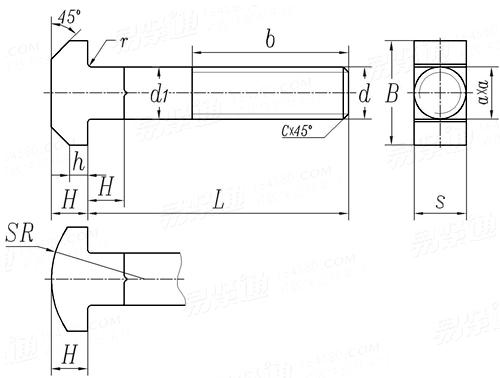 JB /T 1700 (T) - 2008 T形螺栓