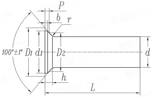 QJ  3142 - 2001 100°小沉頭鉚釘