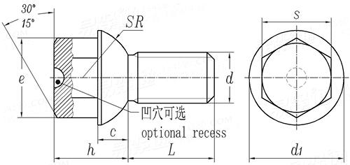 DIN  74361 - 2 (G) - 2008 六角头球面轮毂螺栓 G型