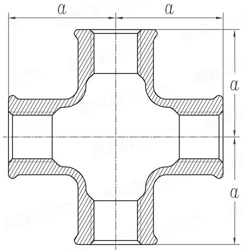 GB  3289.20 - 1982 可鍛鑄鐵管路連接件型式尺寸 四通
