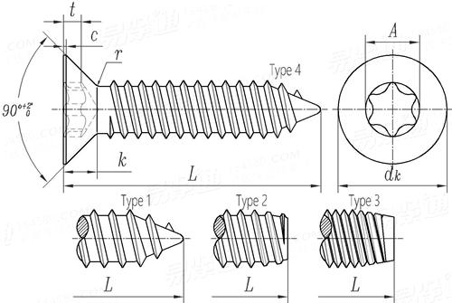 JASO F 116 - 2005 梅花槽沉頭自攻螺釘