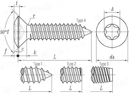 JASO F 116 - 2005 梅花槽半沉頭自攻螺釘