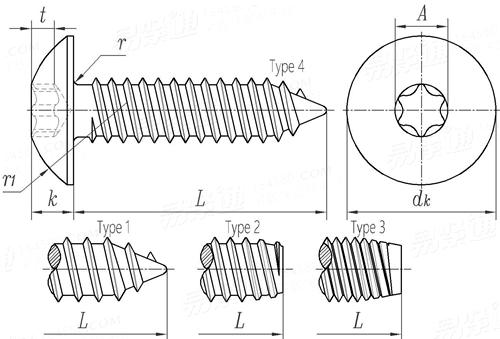 JASO F 116 - 2005 梅花槽扁圓頭自攻螺釘