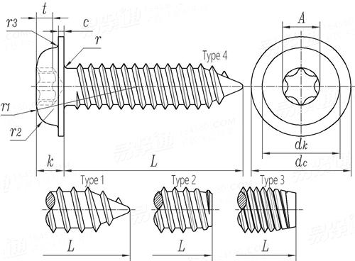 JASO F 116 - 2005 梅花槽盤頭帶墊自攻螺釘