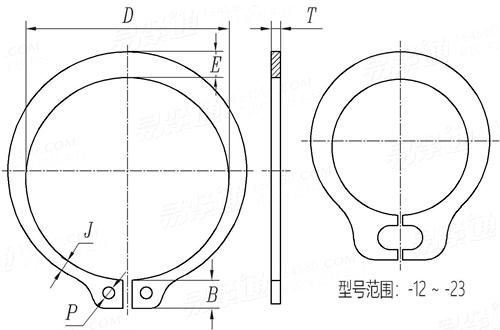 ASME B 18.27.1 (T6) - 1998 (R2017) NA1 轴用挡圈