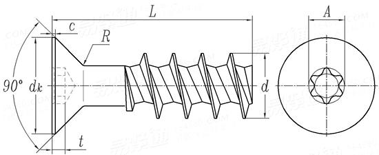 YJT  4059 梅花槽沉頭自攻螺釘