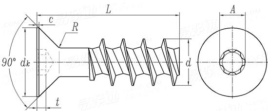 YJT  4060 梅花槽沉頭自攻螺釘