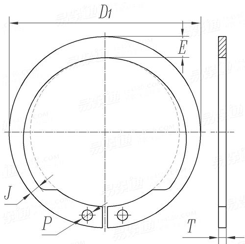 ASME B 18.27.4 (T6) - 1998 (R2017) NA10 反向轴用挡圈