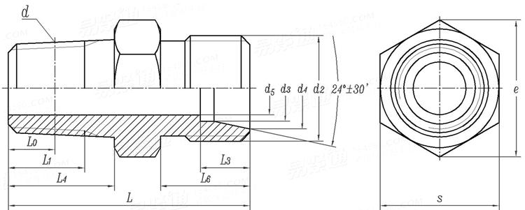 GB  3734.2 - 1983 卡套式錐螺紋直通接頭體