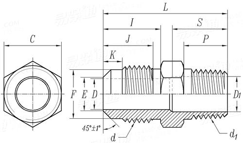 SAE J 513 (010102-U1) - 2019 制冷剂管接头 - Connector (half Union)