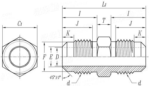 SAE J 513 (010101-U2) - 2019 制冷剂管接头 - Union