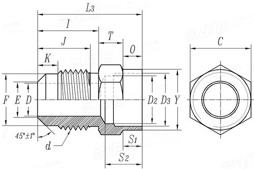 SAE J 513 (010104-US3) - 2019 制冷剂管接头 - Solder Connector (Half Union)