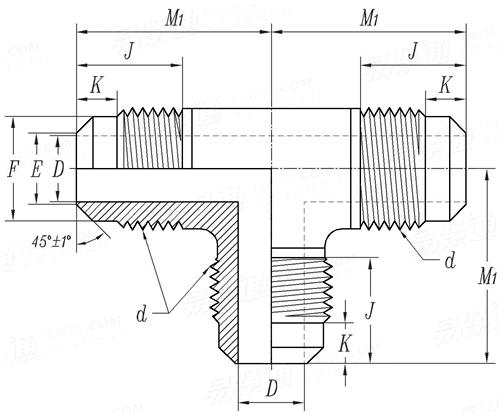 SAE J 513 (0101401-T2) - 2019 制冷剂管接头 - 三通管 T2