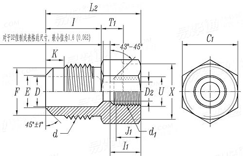 SAE J 513 (1010105-RO3) - 2019 制冷剂管接头 - Internal Flare To External Flare Reducing Adaptor