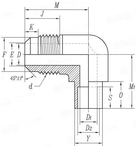SAE J 513 (010204-ES) - 2019 制冷劑管接頭 - Flare To Solder 90 Degree Reducing Elbow