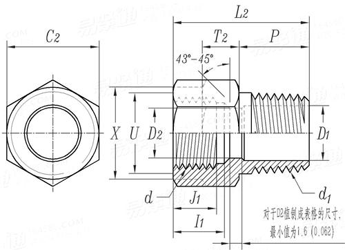 SAE J 513 (010106-U5) - 2019 制冷剂管接头 - Internal Flare To External Pipe Reducing Adapter