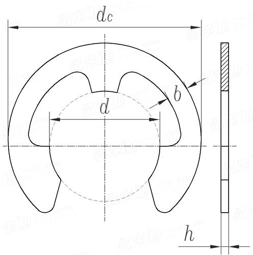 ANSI B 27.7 (3CM1) - 1977 (R2017) 米制开口挡圈  - 3CM1