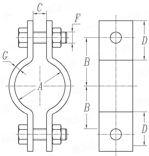 HG /T 21629 (A3) - 2021 重載型2螺栓管夾