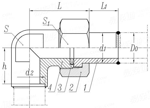 JB  971 - 1977 焊接式直角管接頭