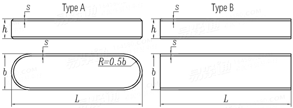 UNI  7510 - 1976 薄平键