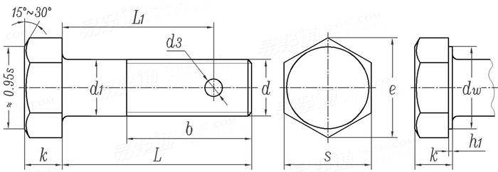 GOST  7798 (2) - 1970 六角头杆头带孔螺栓