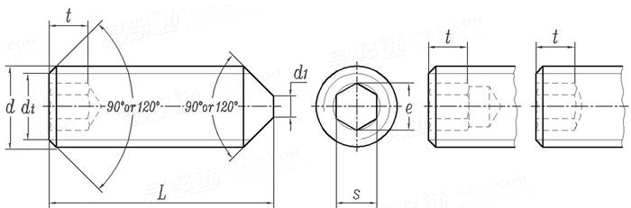 KS B 1028 (T2) - 1990 (R2020) 内六角锥端紧定螺钉