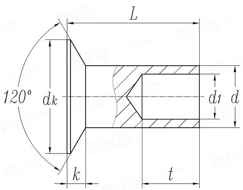 NF E 27-154 - 1952 120°沉头半空心铆钉