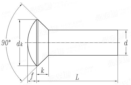 NF E 27-154 - 1952 90°半沉頭鉚釘