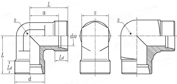 JIS B 2351-1 (E) - 2000 卡套式彎通管接頭 (彎頭) [表6]