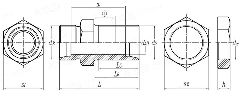 JIS B 2351-1 (BH / LN) - 2000 卡套式過闆直通管接頭及鎖緊螺母 [表10]